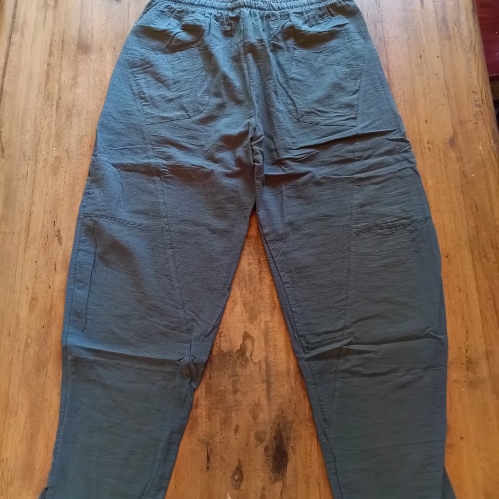 Men's Linen Casual Pants Loose Trousers Chinese Style Pants - Picture 4 of 4